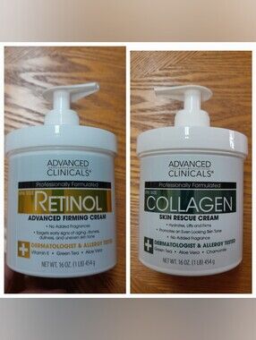 Advanced Clinicals Retinol Firming Cream Collagen Skin Rescue NWT Size16oz